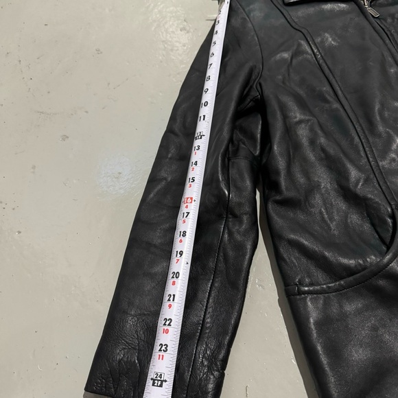 Women’s Covington Brand Vintage Black Real Leather Zip Up Jacket Size L 14-16 - Picture 10 of 16